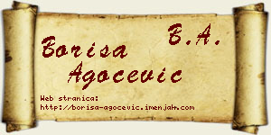 Boriša Agočević vizit kartica
